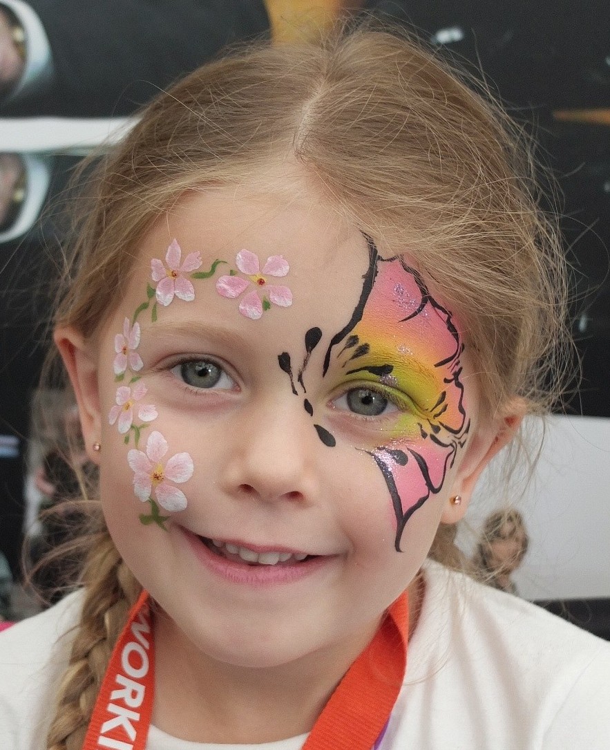 butterfly and flowers face paint